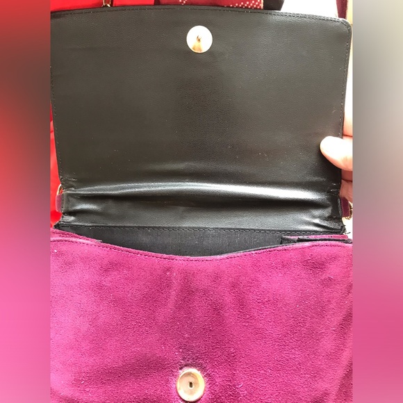 Vintage Suede Dark Plum Crossbody/Shoulder bag Made in Canada - Picture 8 of 16